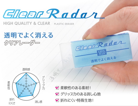 【Stationery Lovers Series】Seed Clear Radar Eraser
