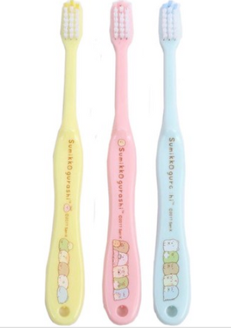 【Sumikko Gurashi】 SKATER Toothbrush 3 pcs set with attached Cap