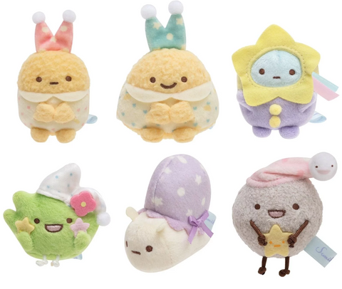 【Sumikko Gurashi】 San-X Japan Handy Stuffed Plush Slumber Party 6 pc set
